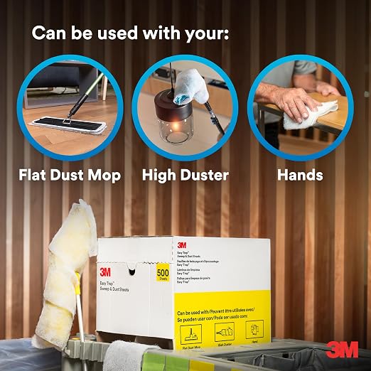 3M Easy Trap Sweep and Dust Sheets, 1 Roll of 250 8" x 6" Sheets, Disposable - Image 9