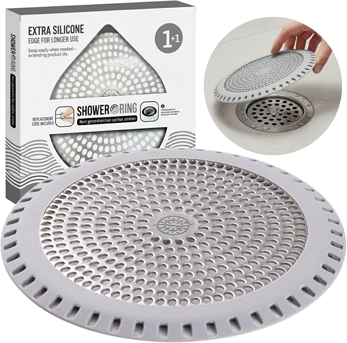 Shower Drain Hair Catcher – Ultra ShowerRing 5" Drain Cover by TUBRINGFAMILY