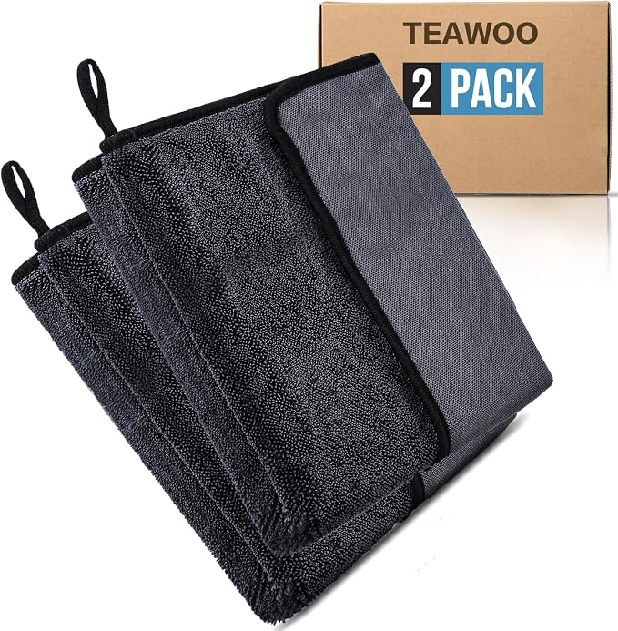 Shiny Wipes Shower Cleaning Cloth, Ultra Absorbent Car Drying Towel, 2 Pack 16 by TEAWOO