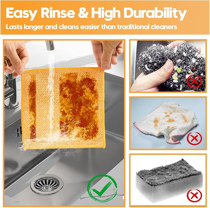 16 Pcs Multipurpose Wire Dishwashing Rags, Upgraded Dual-Sided Non Scratch Wire - Image 6