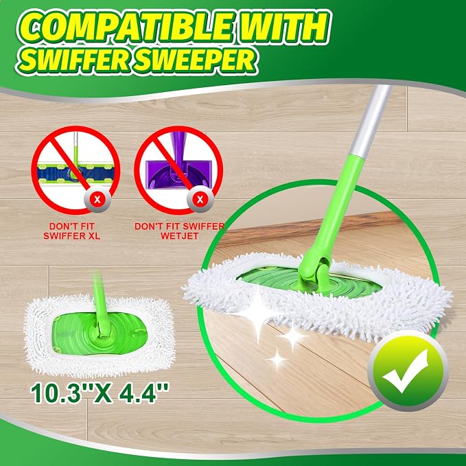 Reusable Dry Sweeping Cloths Microfiber Mop Pads Compatible - Image 2