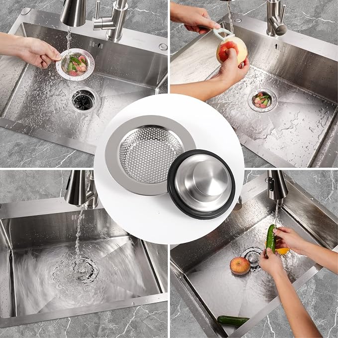 RQYEKDO Kitchen Sink Strainers Sink Stopper Kits, Stainless Steel Sink Drain - Image 7