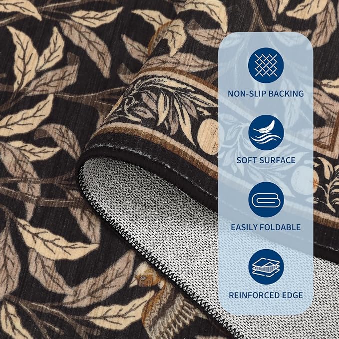 GarveeHome 2x6 Runners for Hallways Non Slip, Boho Leaf Kitchen Runner Rug - Image 5