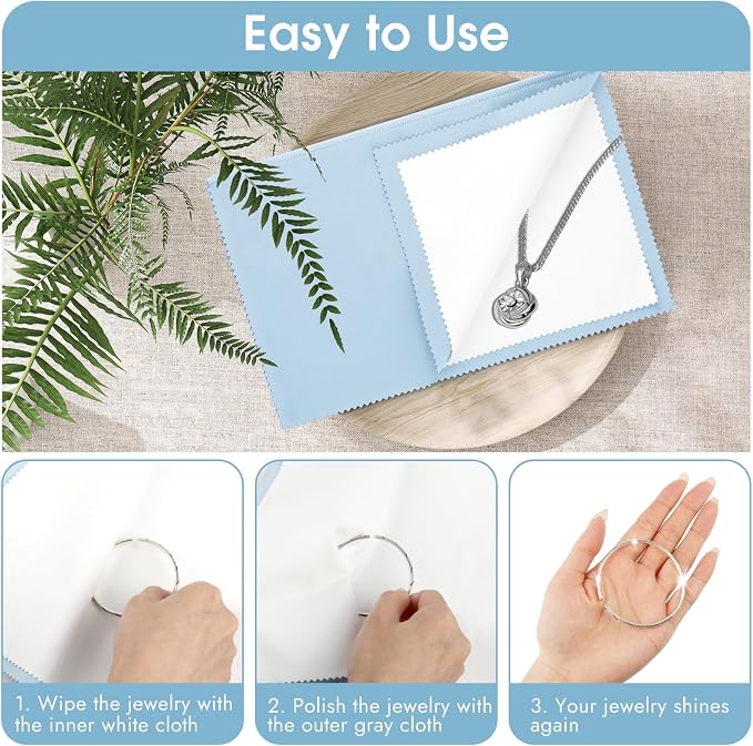 3 Pcs Silver Polishing Cloth, Large 10" X 12.5" Jewelry Cleaner Cloth, Soft - Image 3