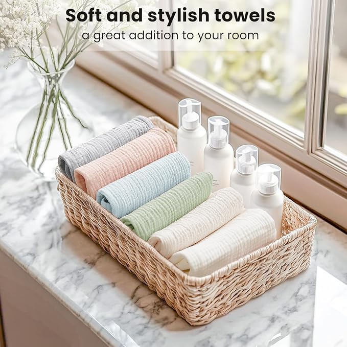 Konssy 6 Pack Face Cloths, Soft Wash Cloth - Image 7
