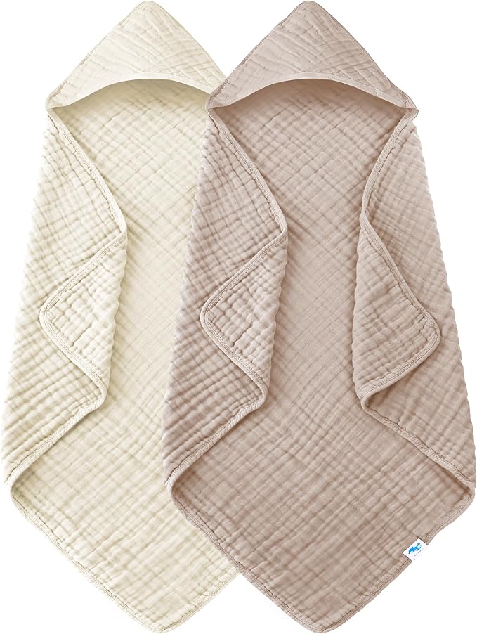SWEET DOLPHIN Muslin Hooded Baby Bath Towels by SWEET+DOLPHIN