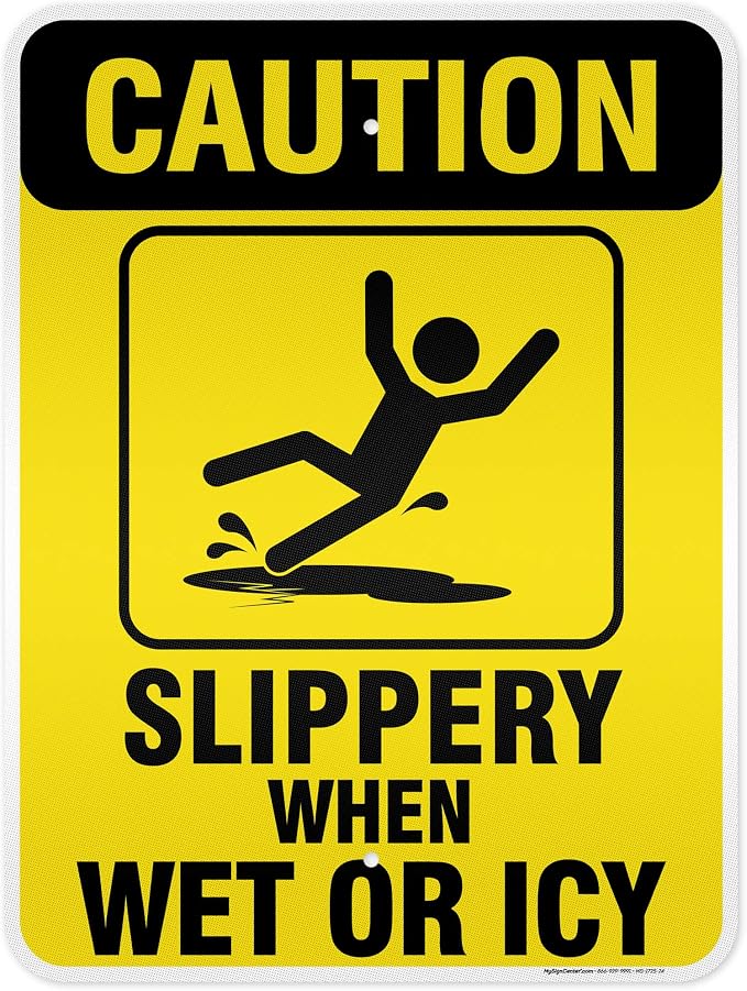 Caution Slippery When Wet Sign or ICY Sign, Indoor/Outdoor Use, USA MADE By My by MySignCenter