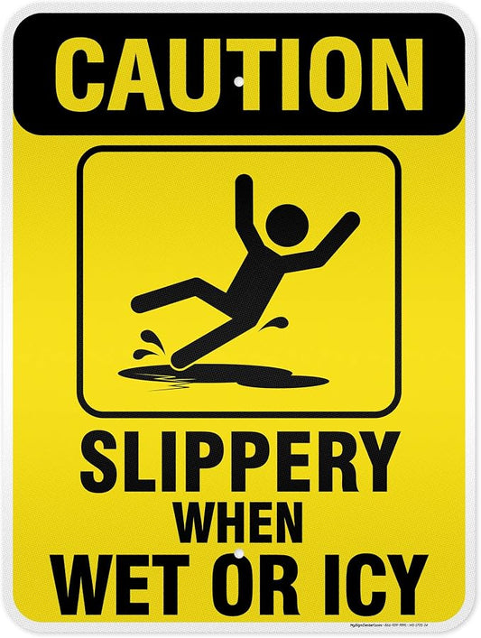 Caution Slippery When Wet Sign or ICY Sign, Indoor/Outdoor Use, USA MADE By My by MySignCenter