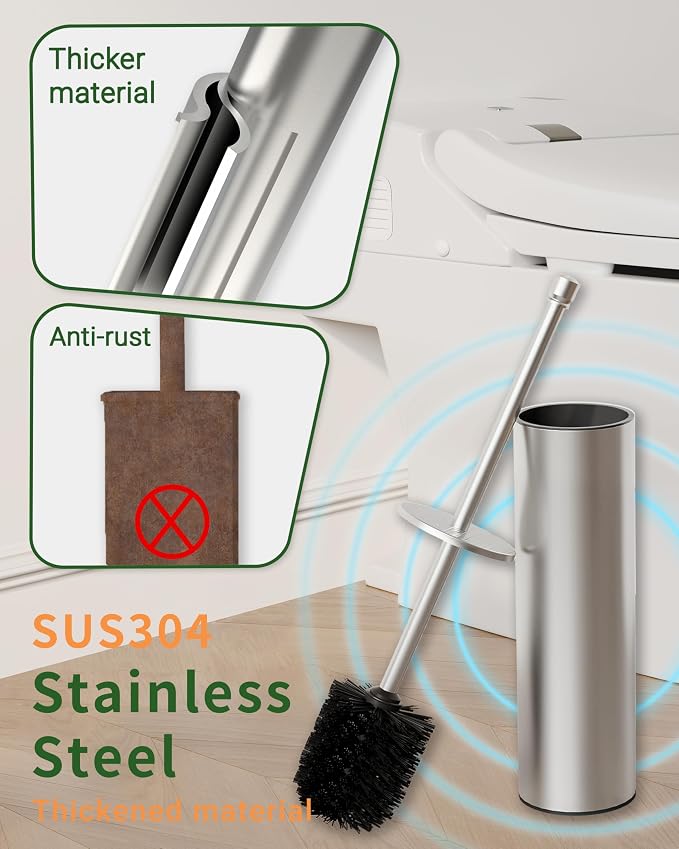 Toilet Brush and Holder Set, Toilet Bowl Brush - Image 3