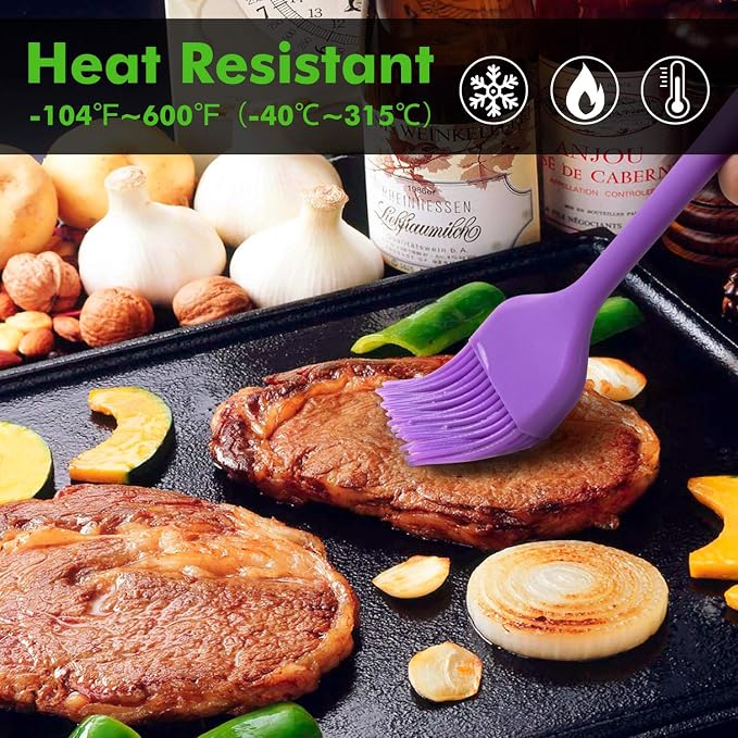 HOTEC 600℉ Heat Resistant BPA Free Silicone Marinading Meat Grill Basting - Image 4