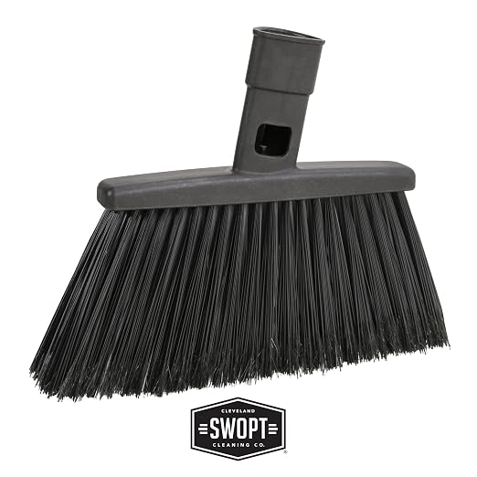 SWOPT Angled Broom Head + 12” Dust Mop Head + Plastic Dustpan – Multi-Surface - Image 2