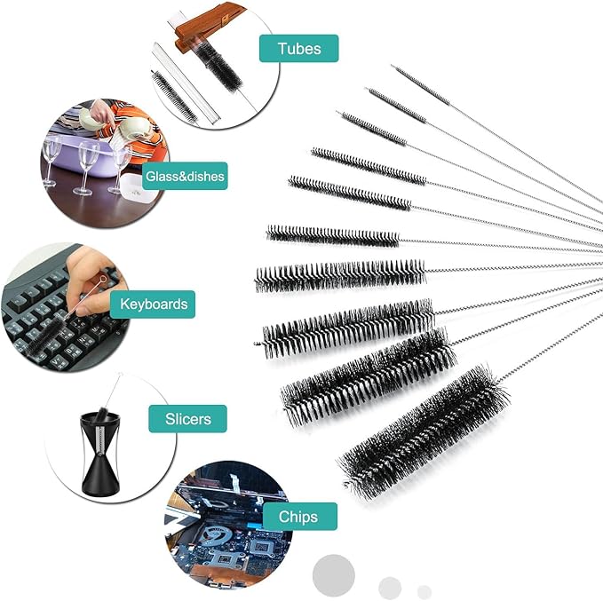 LOVEINUSA Straw Cleaner Brush, 10 Pieces 8.2 Inch Bottle Brush, Nylon Tube - Image 5