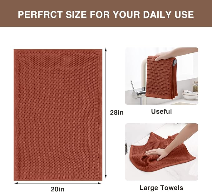 Homaxy 100% Cotton Waffle Weave Kitchen Dish Towels, Ultra Soft Absorbent Quick - Image 3