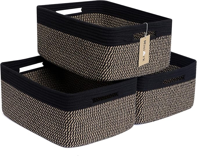 Large Storage Baskets for Shelves, Closet Organizers Bins for Clothes Blanket by MiniArkStorageBasketsHome