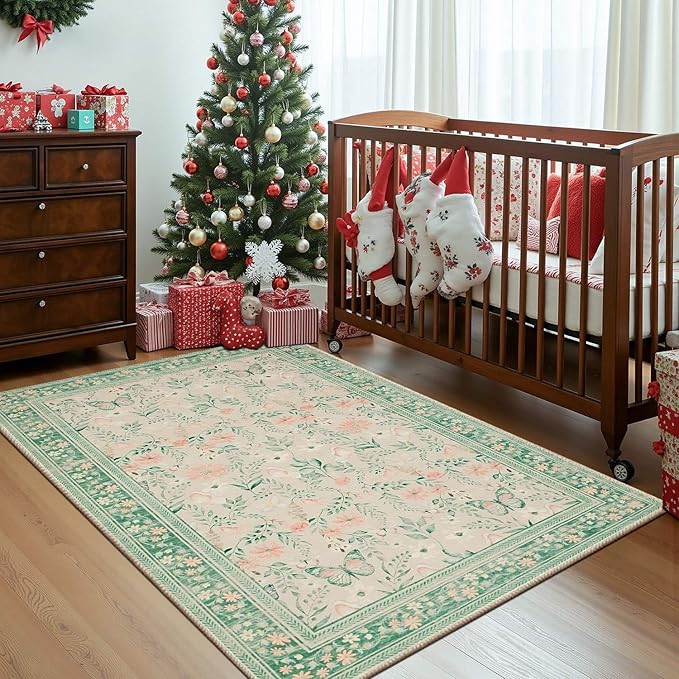 Entryway Rug, 3x5 Washable Area Rug, Non Slip Low Pile Small Carpet - Image 2