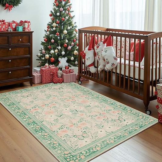 Entryway Rug, 3x5 Washable Area Rug, Non Slip Low Pile Small Carpet - Image 2