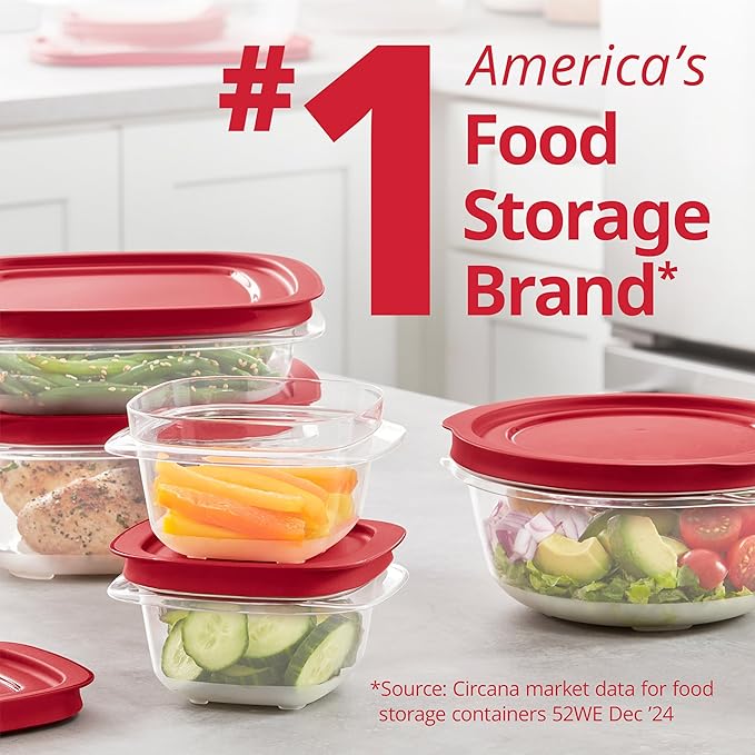 Rubbermaid EasyStore Square and Round Containers, 14-Piece Set, Food Storage - Image 5