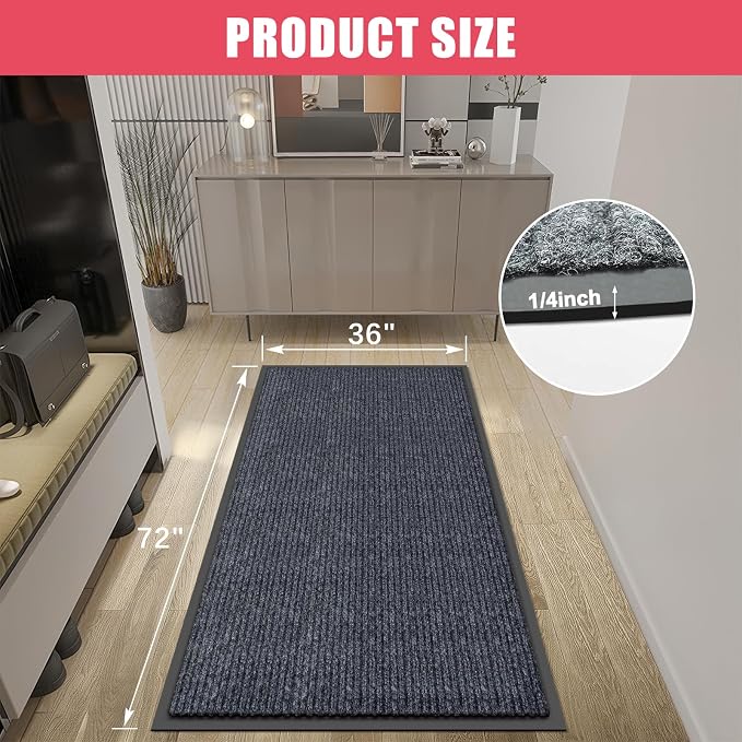 Kuyal Front Door Mat, Commercial Floor Mats Inside Outside Entrance, Heavy Duty - Image 3