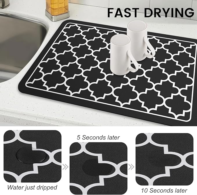 WISELIFE Dish Drying Mat Super Absorbent Drying Mat Large Dish Drying Mats - Image 3