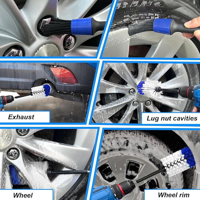 Wheel Brush Kit, Soft Drill Wheel Cleaner Brush, No Scratches Highly Dense Car - Image 7