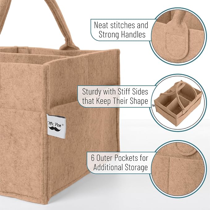 Mr. Pen- Baby Diaper Caddy Organizer, Earthy Clay, Baby Caddy Organizer - Image 3