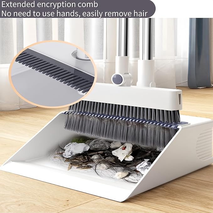 SDSM Broom with Dustpan Combo Set, 4 in 1 Multifunctional Broom and Dustpan - Image 4