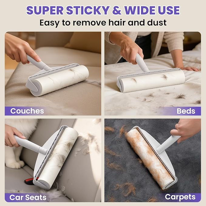 9.45” Large Surface Lint Roller: DELOMO Extra-Wide Sticky Roller - Image 5