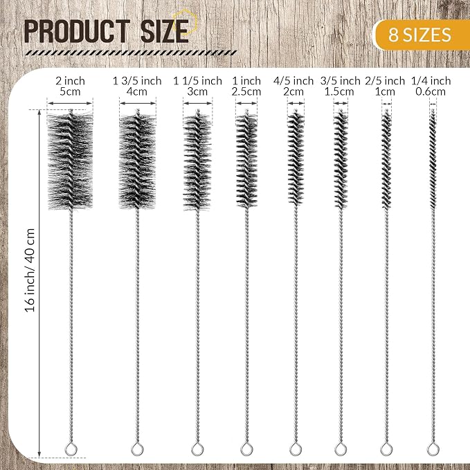 Baderke 16 Inch Long Pipe Cleaning Brush Stainless Steel Bristles Pipe Cleaning - Image 2