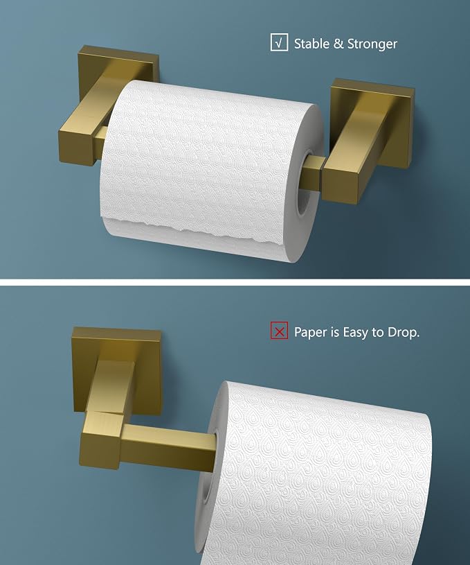 FORIOUS Toilet Paper Holder Wall Mount, Stainless Steel Rustproof Double Post - Image 6