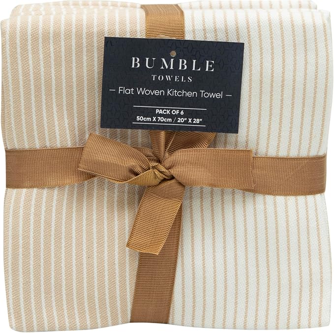 Premium Kitchen Towels | Yarn Dyed Flat Woven Stripe Kitchen Towel Set| 238 GSM - Image 3
