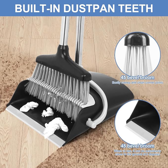 Broom and Dustpan Set Lightweight Lobby Broom and Dust Pan Combo - Image 5