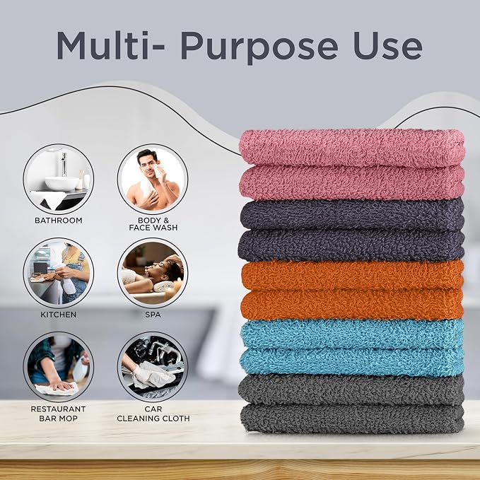 DecorRack 20 Pack 100% Cotton Wash Cloth, Luxurious Soft, 12 x 12 inch Ultra - Image 3