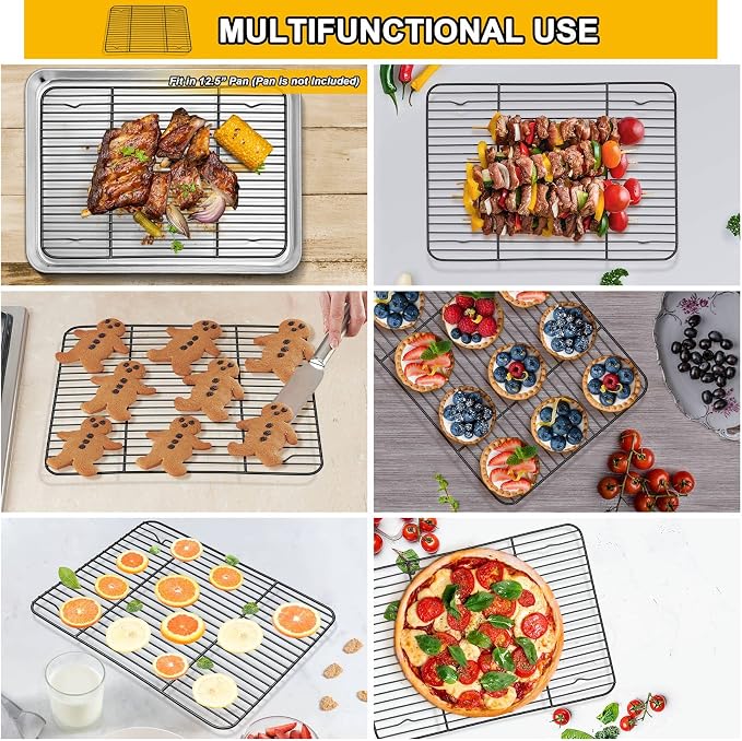P&P CHEF Cooling Baking Rack Pack of 2, Stainless Steel Cooling Racks - Image 6