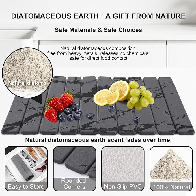 3 PCS Large Stone Dish Drying Mat - Image 3