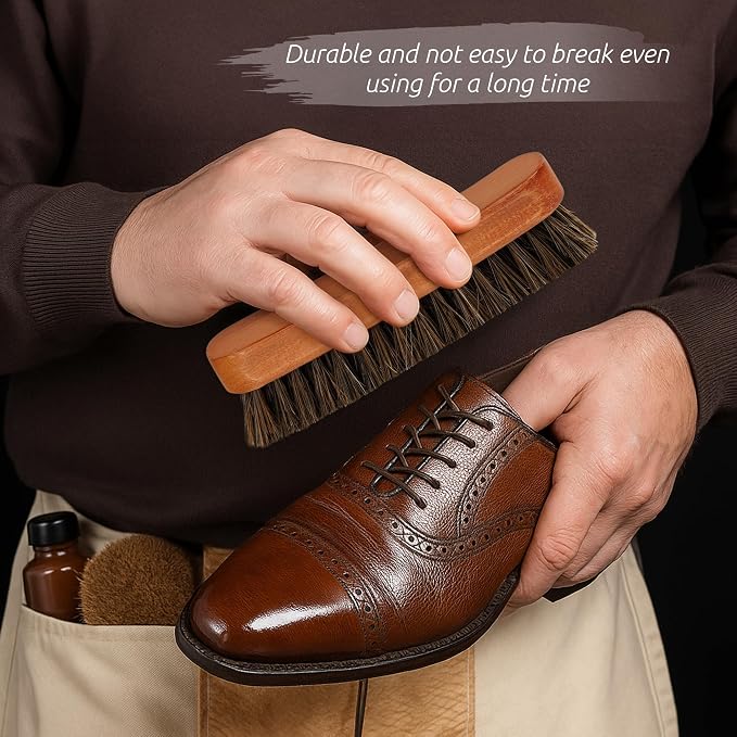 6.7" Horsehair Shoe Shine Brush - Image 7