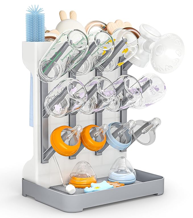 GoMaihe Baby Bottle Drying Rack: Space Saving Vertical Bottle Dryer Holder by GoMaihe