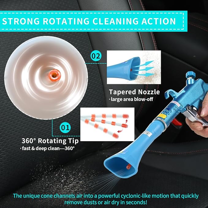 Tornado Dry Car Cleaning Gun Detailing Interior Dryer Air Blow Gun - Image 4