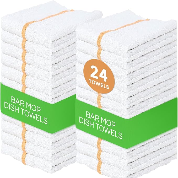 Towels N More 24 Pack 16x19 Bar Mop High Absorbent Cotton Reusable Kitchen by TowelsNMore