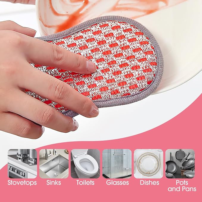 Multi-Purpose Kitchen Scrub & Microfiber Sponge – Durable, Chemical-Free - Image 3