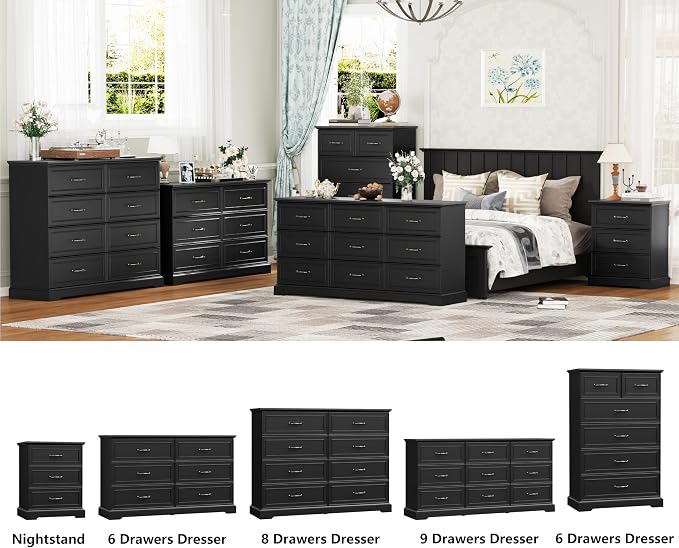 6 Drawer Dresser for Bedroom, Rustic Farmhouse Dresser - Image 7