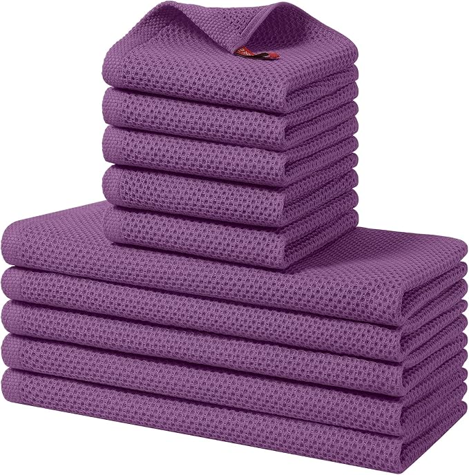 Homaxy 100% Cotton Kitchen Towels and Dishcloths Set, 12 x 12 Inches and 13 x by Homaxy