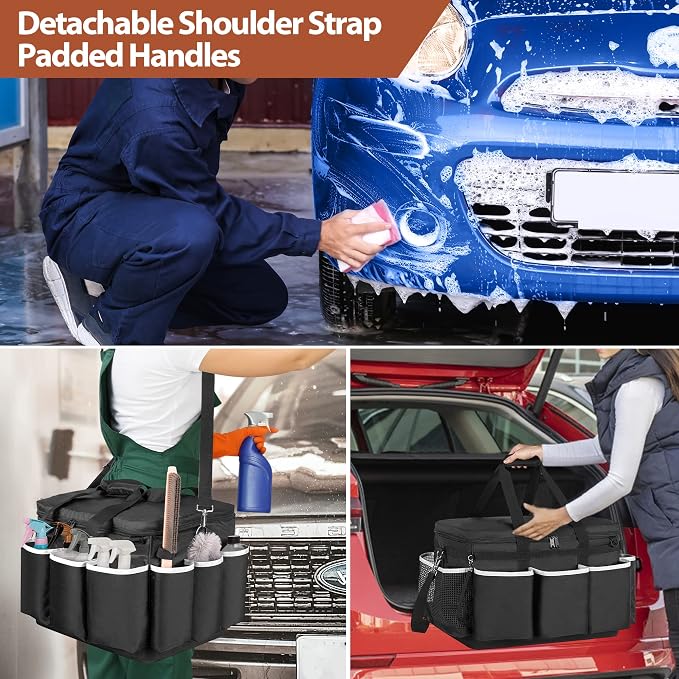 Extra-Large Detailing Bag with Waterproof EVA Hard Bottom, Auto Detail Supplies - Image 5