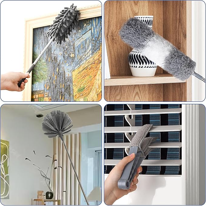 Dusters for Cleaning, Feather Duster Set, and Washable for Ceilings, Chandeliers - Image 4