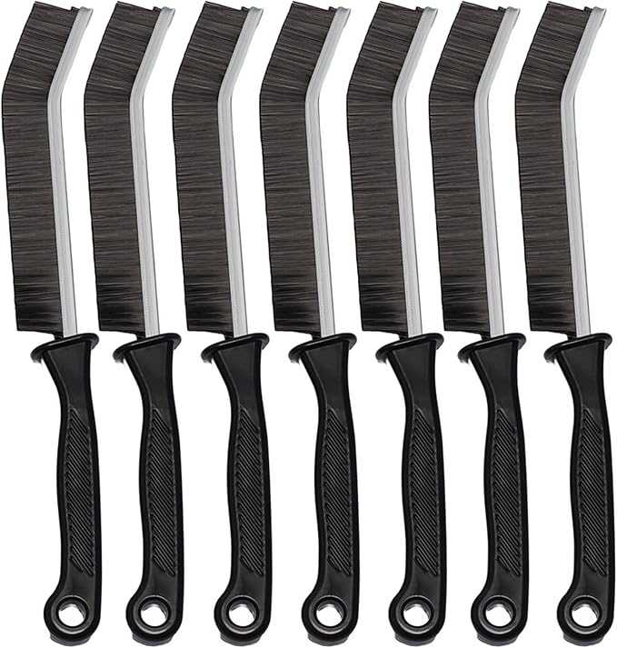 7 Pcs Hard Bristle Crevice Cleaning Brush Set by Unknown