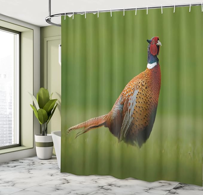 Ambesonne Green Shower Curtain, Czech Republic European Scene of a Creature on - Image 4