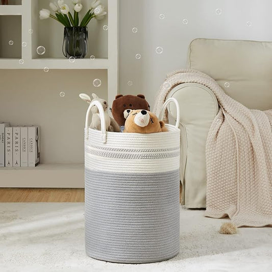 YOUDENOVA Woven Rope Laundry Hamper Basket, 72L Tall Luandry Basket, Baby - Image 2