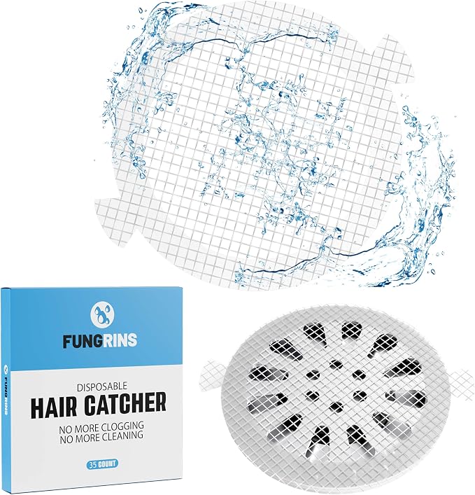 Shower Drain Hair Catcher, 35 Pack Disposable Hair Catcher Shower Drain Mesh by FUNGRINS