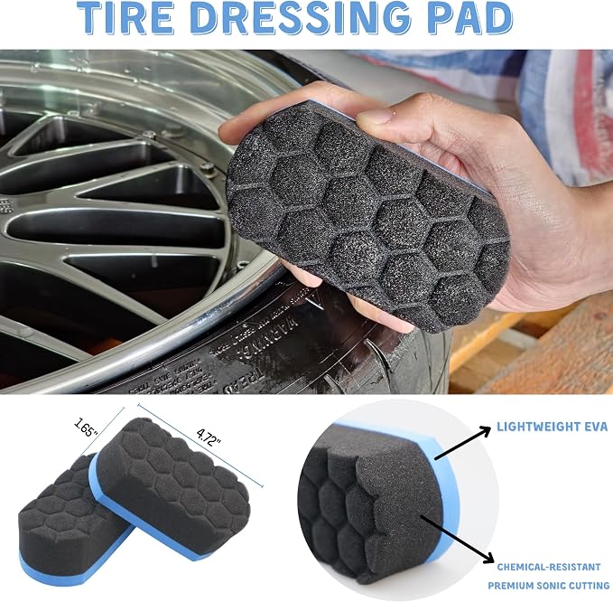7PCS Car Wheel Rims Detail Cleaning PRO Wash Kit, Wheel Wash Mitt, Tire Brush - Image 5