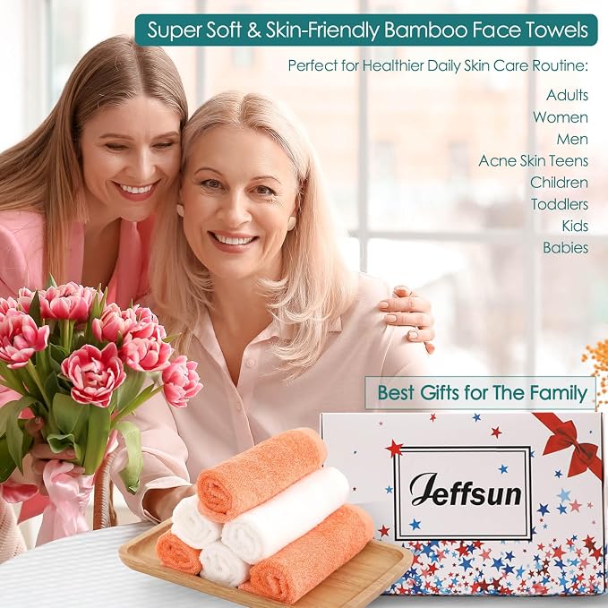 Wash Cloths 6 Pack, Super Soft and Gentle Face Towels on Sensitive Skin - Image 5