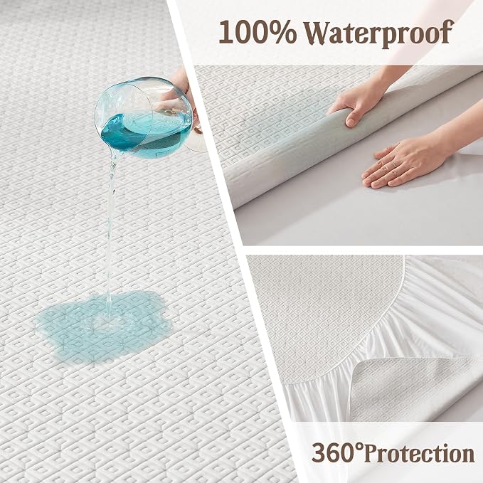 BEDLORE Twin Mattress Protector, Waterproof Noiseless Mattress Cover - Image 4